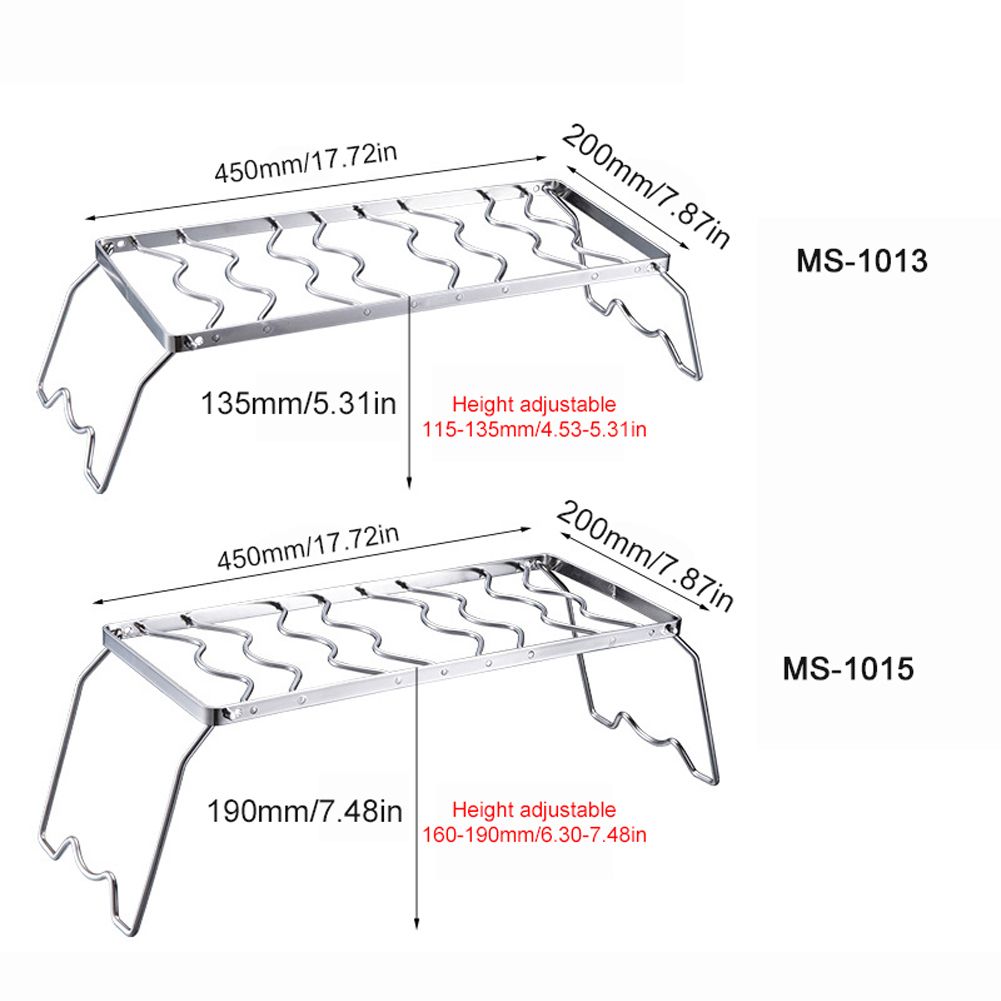 Folding Campfire Grill, Stainless Steel Grate Barbecue Grill