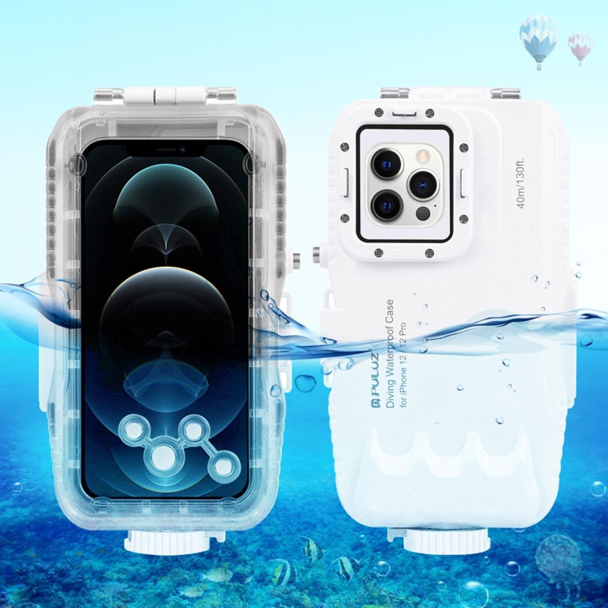 40m Diving Surfing Waterproof  Case Cover For PC Glass 12 Or12 Pro