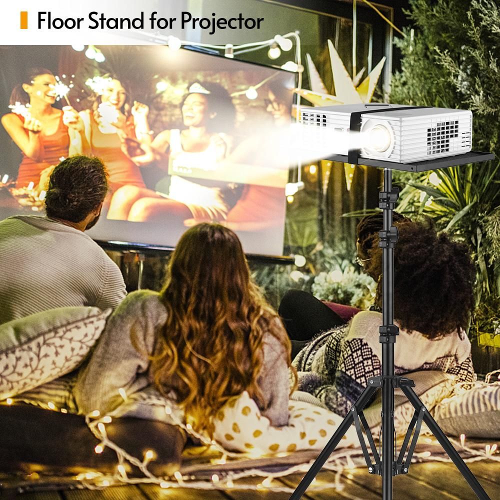 Universal Laptop Projector Tripod Stand & Holder Aluminum Alloy Computer Projector Floor Stand 41-135cm/ 16-53in Ajudtable Height for Stage Studio Outdoor Use