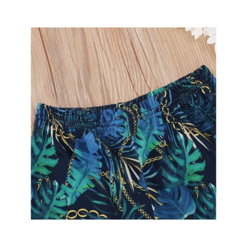 2 Pieces Boy Amazing Plant Chain Print Set Tee & Shorts