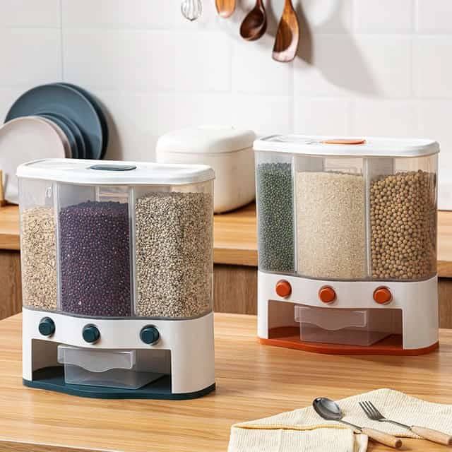 3 Grid Wall - Mounted Grain Cereal Dispenser