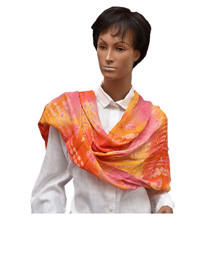 MULTICOLOURED LADIES BATIK PASHMINA/WRAP - ONE SIZE FITS ALL