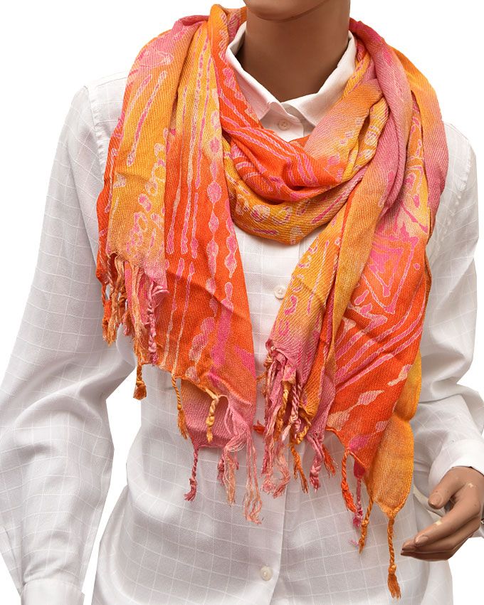 MULTICOLOURED LADIES BATIK PASHMINA/WRAP - ONE SIZE FITS ALL