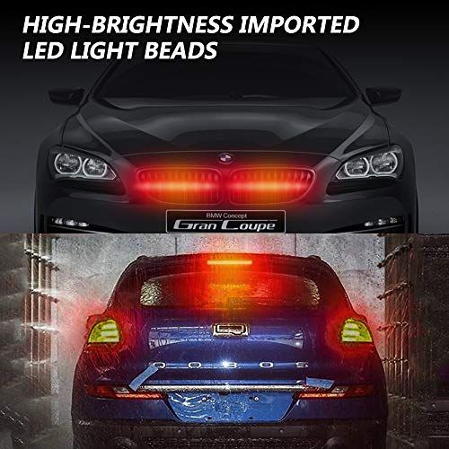 Sidaqi 2Pcs 12LEDS Emergency Strobe Light Red Yellow Red Ult
