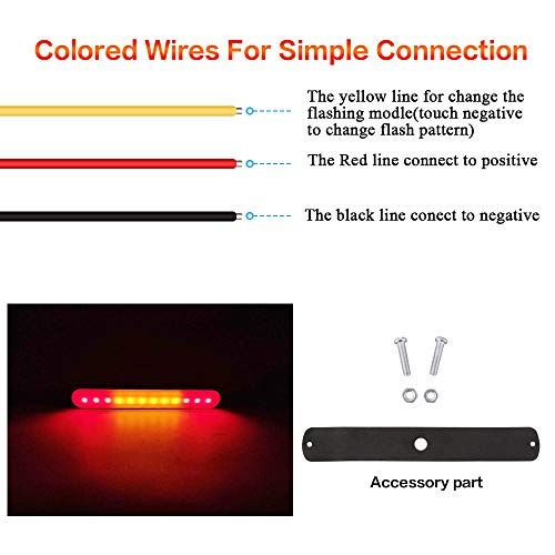 Sidaqi 2Pcs 12LEDS Emergency Strobe Light Red Yellow Red Ult