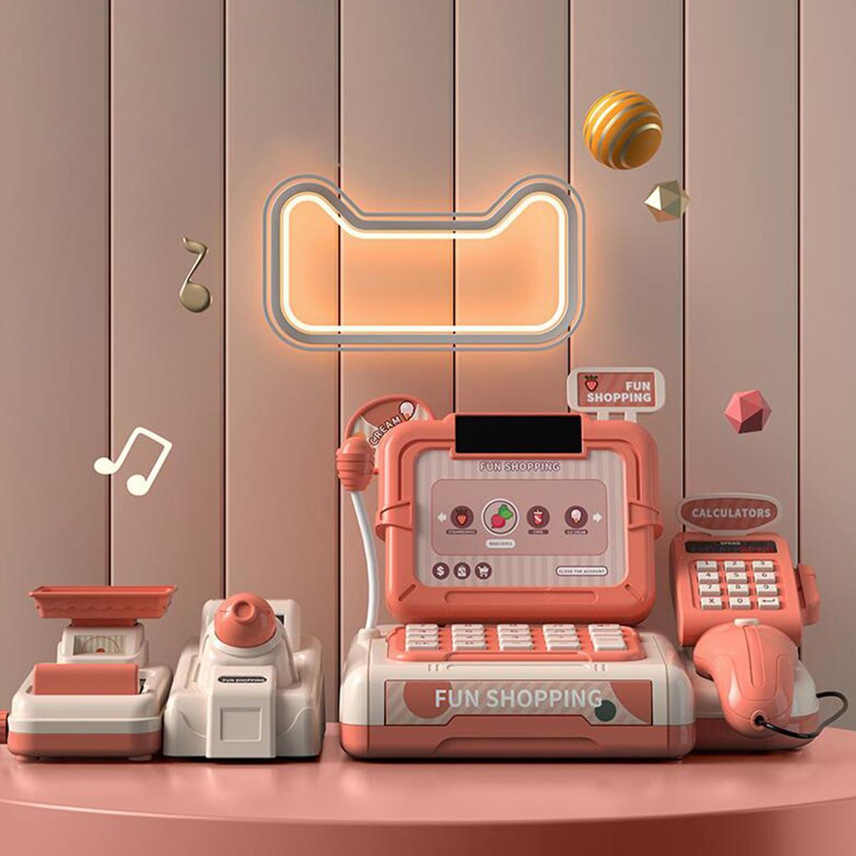 Simulation Children's Supermarket Store Toys Cash Orange