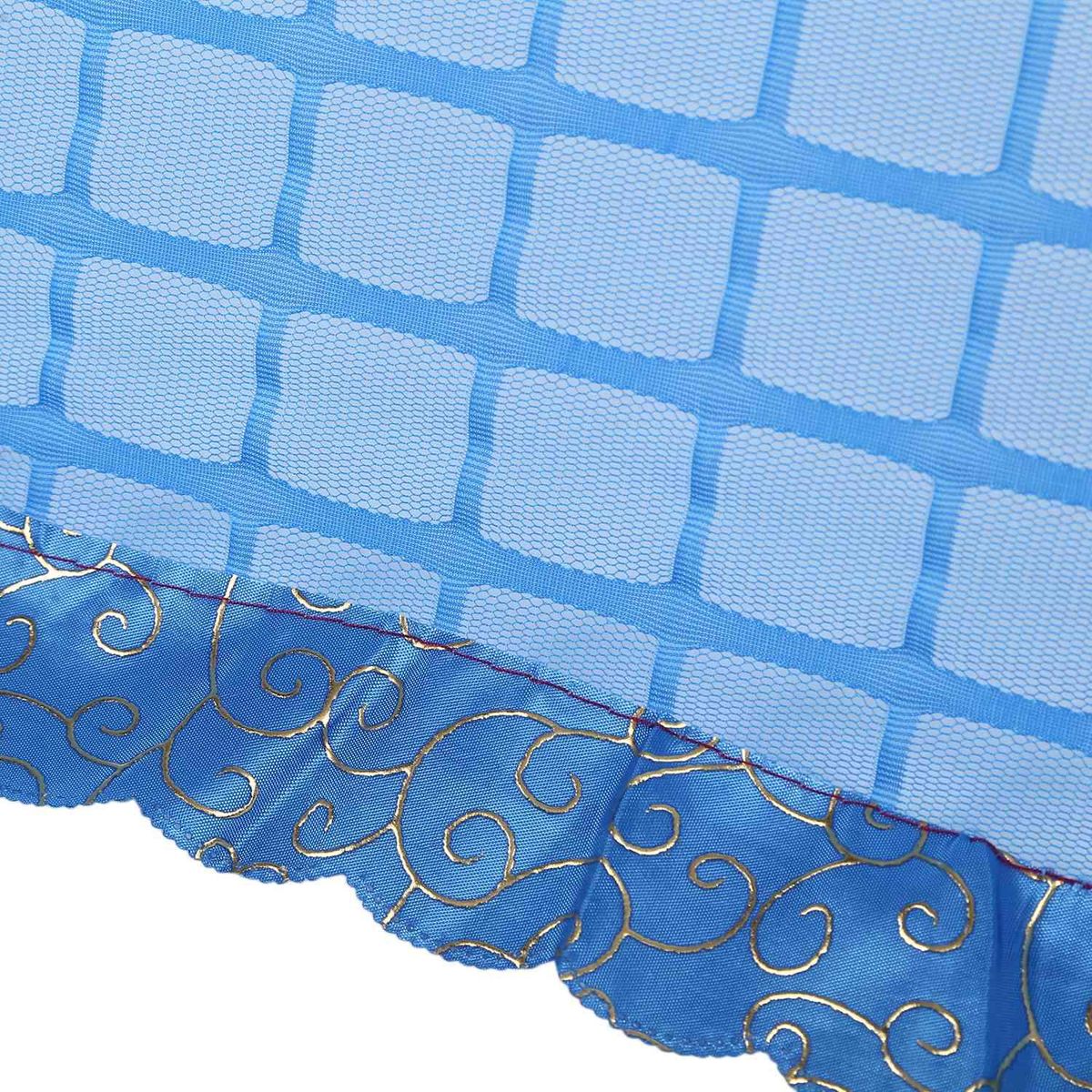 Set of 1 Square Mesh Screen Umbrella Food Cover Net Tents Reusable and Folding 72x51cm for Picnic/BBQ - Keep Out Flies, Bugs, Mosquitos-(blue)