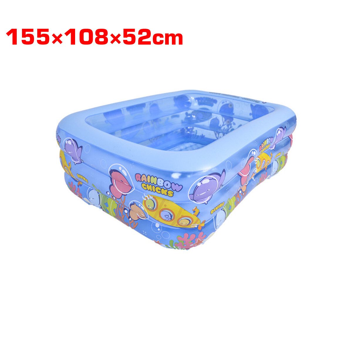 Summer 3 Layer Inflatable Swimming Pool Ortable Foldable Adult/children's Pool Bath Tub Outdoor Indoor 155×108×52cm