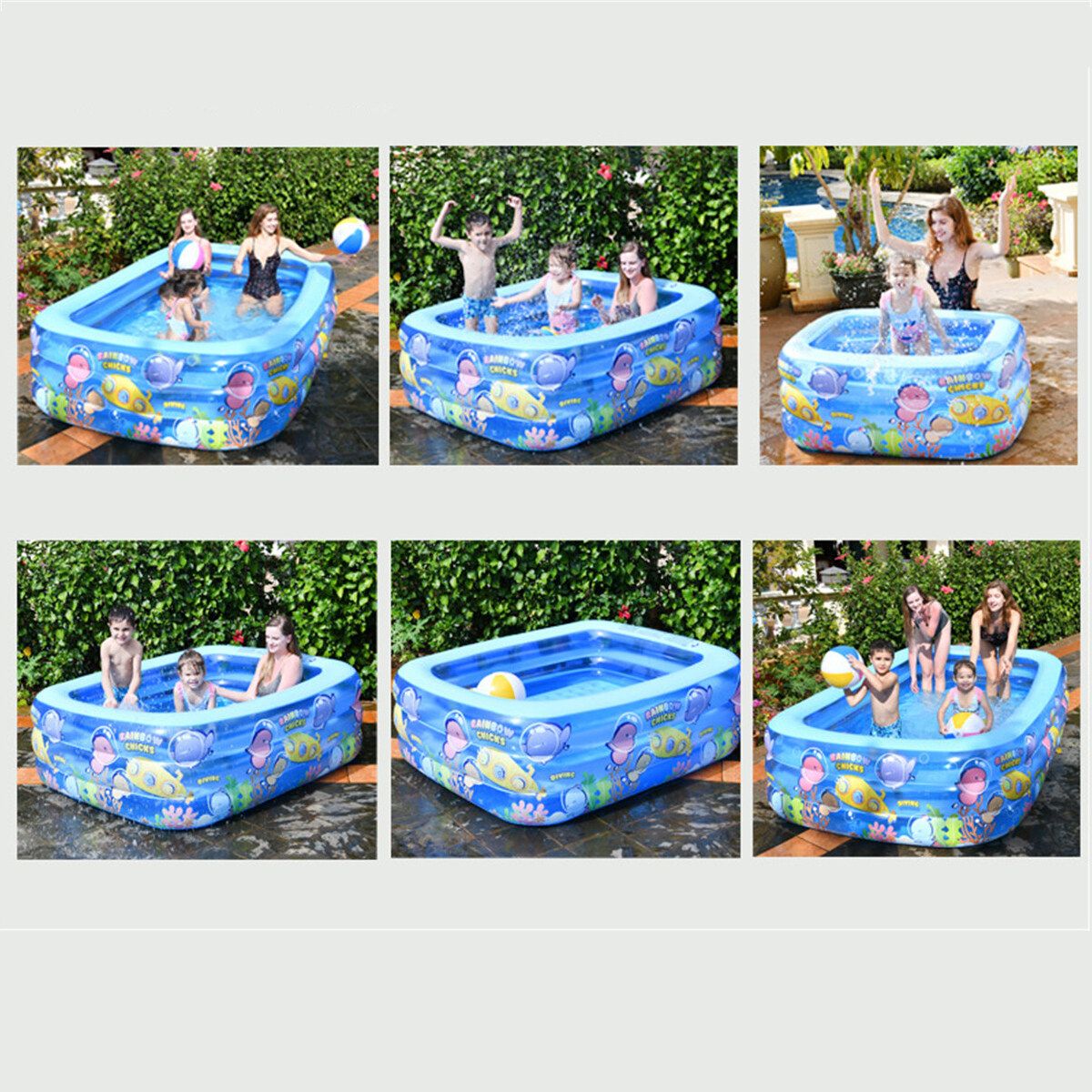 Summer 3 Layer Inflatable Swimming Pool Ortable Foldable Adult/children's Pool Bath Tub Outdoor Indoor 155×108×52cm