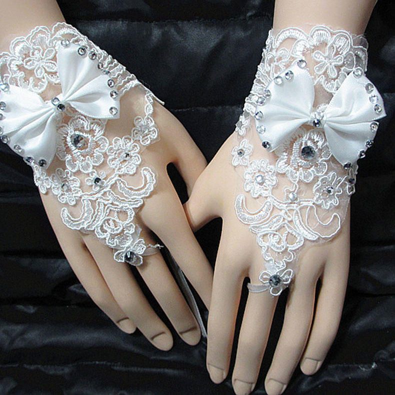 1 Pair Of Gloves Wedding Gown Accessories Fingerless Gloves