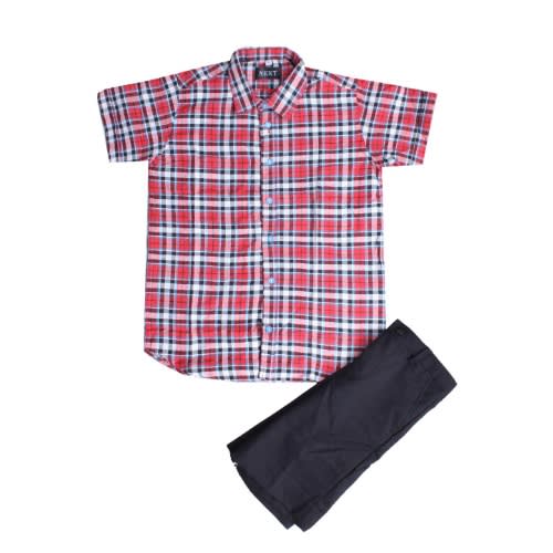 Boys' 2piece  Red Shirt & Black Short