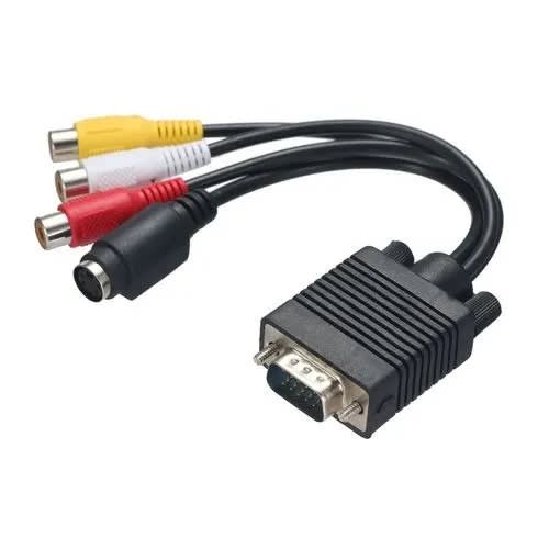 Vga To S-video 3 Rca Tv Av Converter Cable Adapter