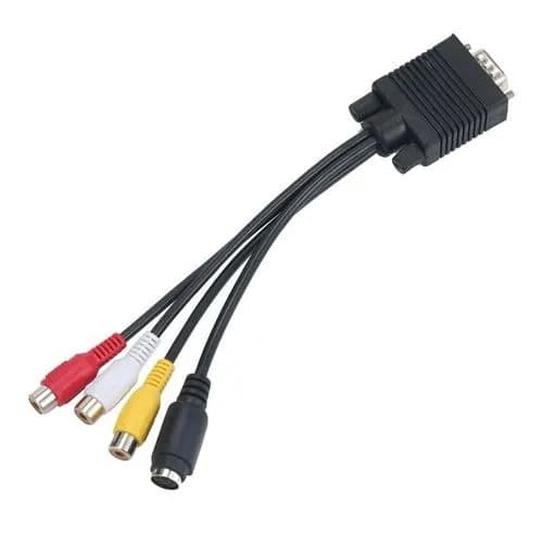 Vga To S-video 3 Rca Tv Av Converter Cable Adapter