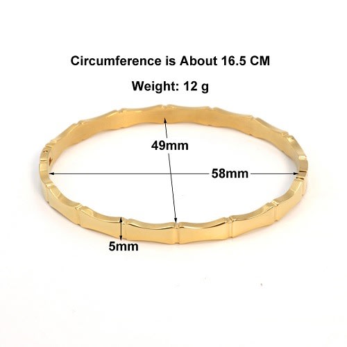 Girls Stainless Steel Love Bangle - Small Wrist - Gold