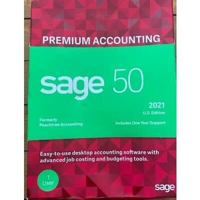 Sage 50 Premium Accounting Software 2021 Edition Activation License- 1 User