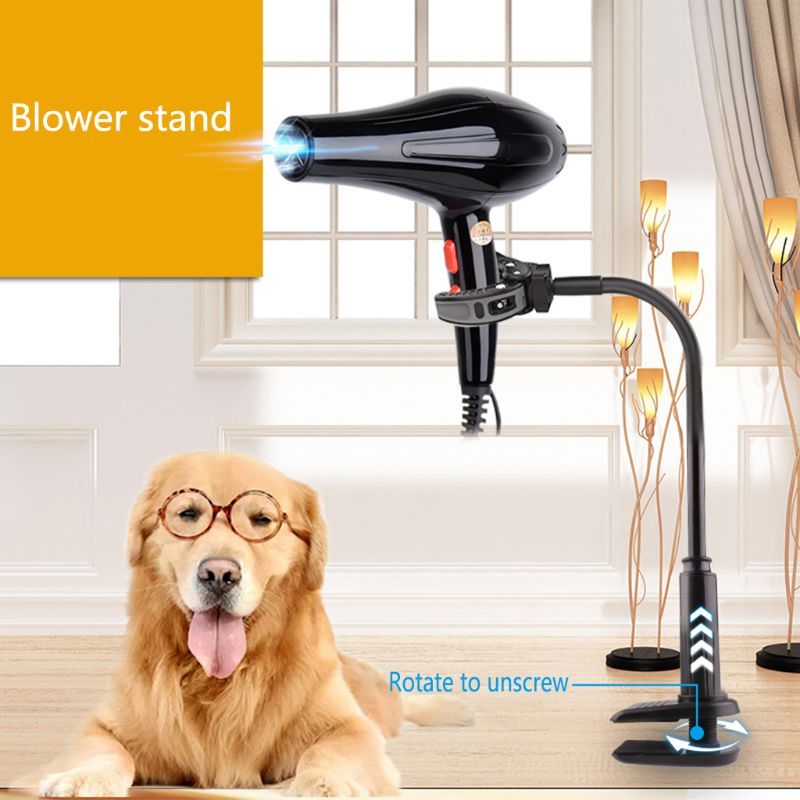 Rotatable Pet Hair Dryer Bracket Dog Cat Grooming Support Frame Pets Clothes Beauty Table Holder-BK