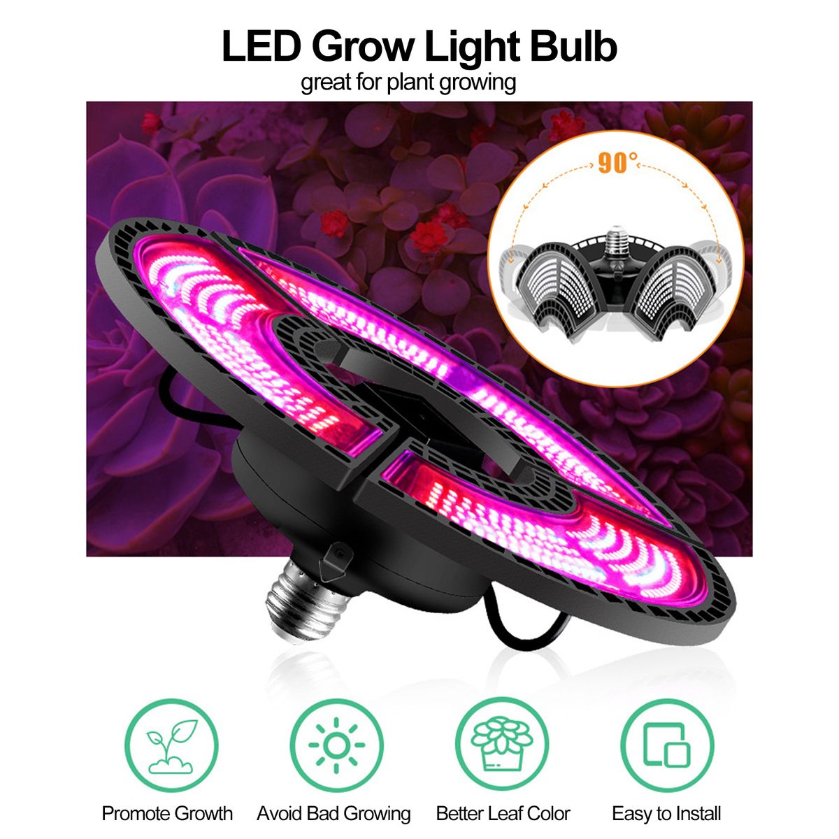 Full Spectrum E27 LED Grow Light Bulb 288pcs LED Light Beads
