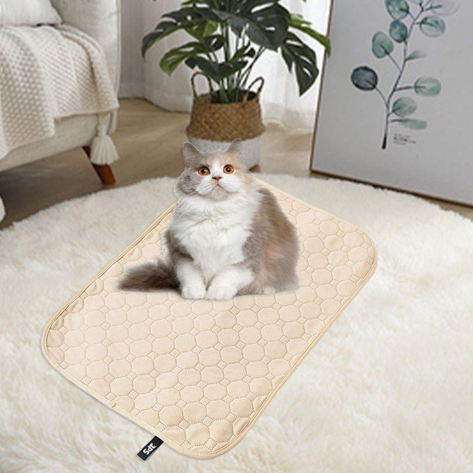 Cat Litter Mat Breathable Scatter Control Four-Layer Hanging M Beige