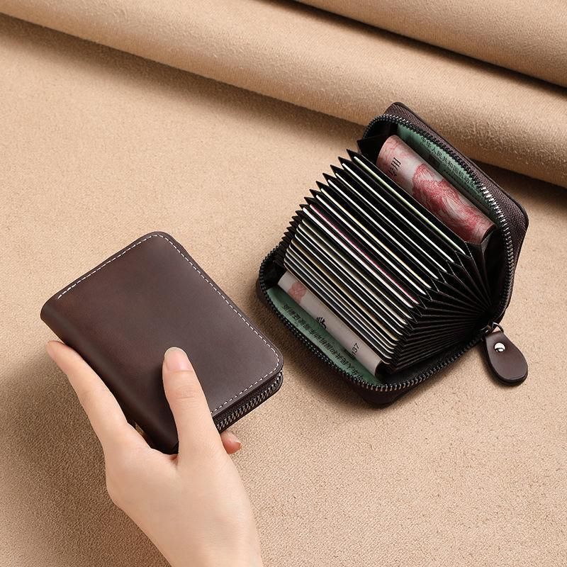 Soft leather men's card more anti-degaussing DJ-042