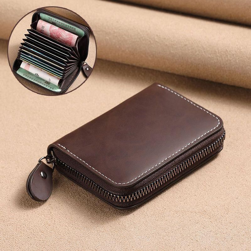 Soft leather men's card more anti-degaussing DJ-042