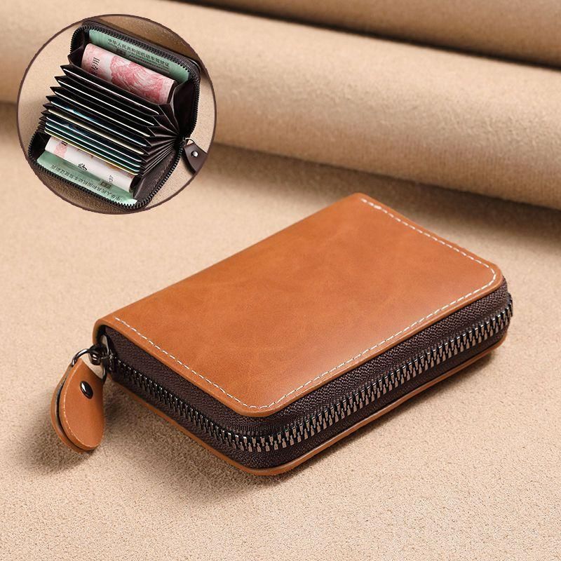 Soft leather men's card more anti-degaussing DJ-042