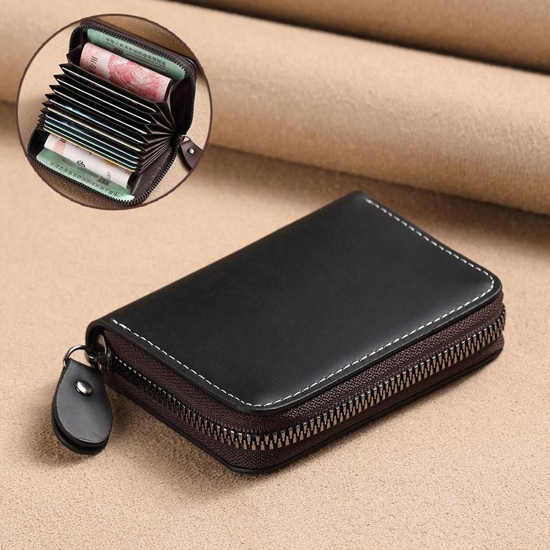 Soft leather men's card more anti-degaussing DJ-042