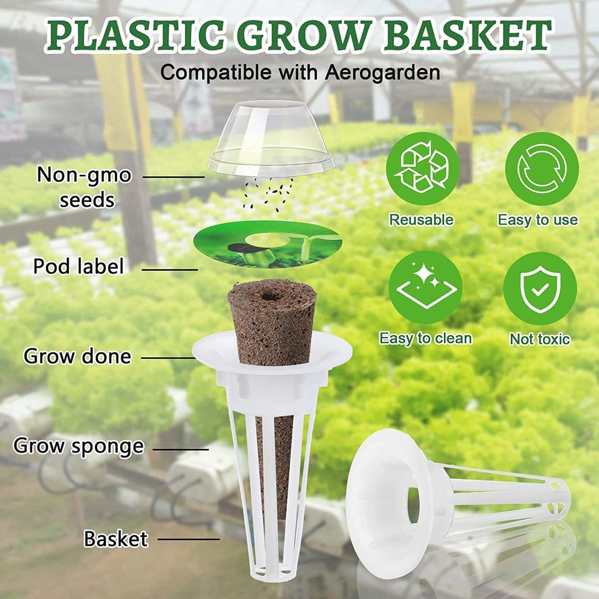 Indoor Garden Starter Kit Hydroponic Growing Kit 120pcs for Aerogarden