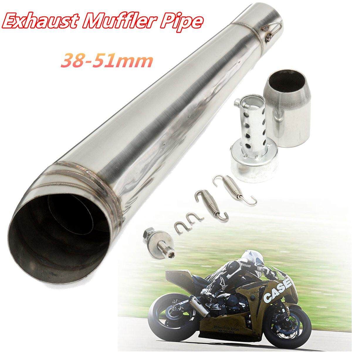 Stainless Steel 38-51mm Motorcycle GP Slip-On Exhaust Muffler Silencer Pipe