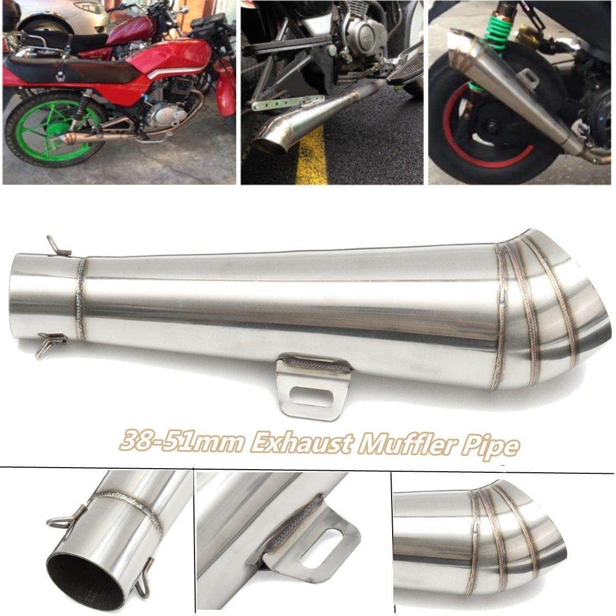 Stainless Steel 38-51mm Motorcycle GP Slip-On Exhaust Muffler Silencer Pipe