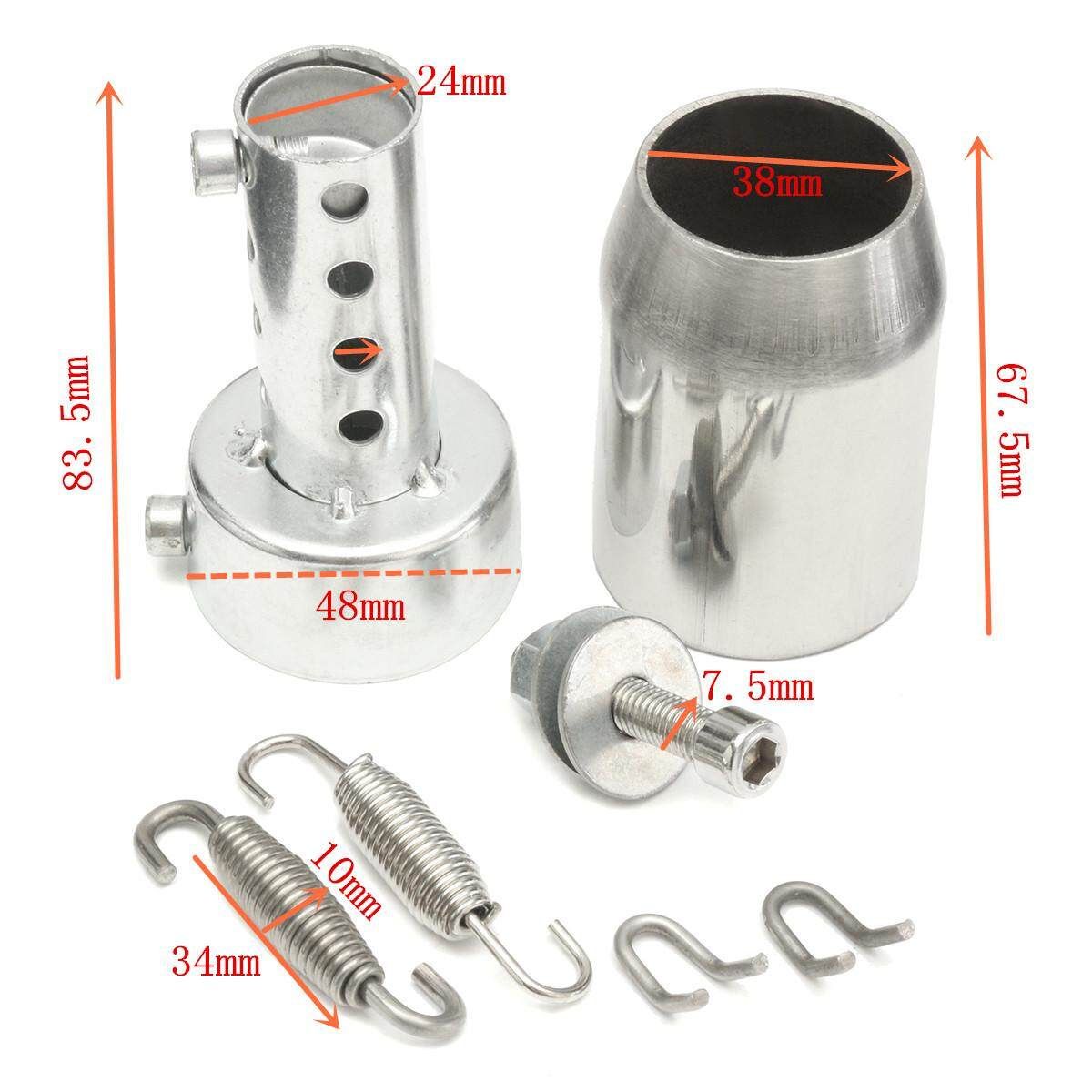Stainless Steel 38-51mm Motorcycle GP Slip-On Exhaust Muffler Silencer Pipe