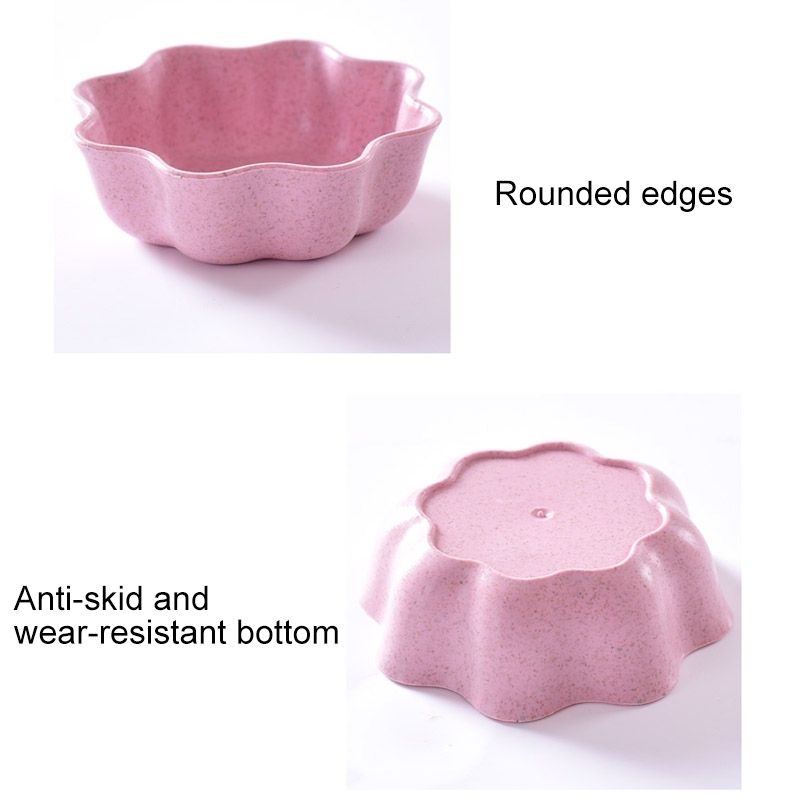 5 PCS Creative Plum Shape Dishes Wheat Straw Seasoning Dish Snack Plate Chili Sauce Ketchup Dressing Salt Dish,Size:7x7x2.5cm(Green)