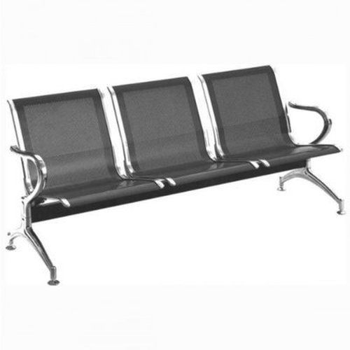 Office Reception  Chair - 3-seater - Black