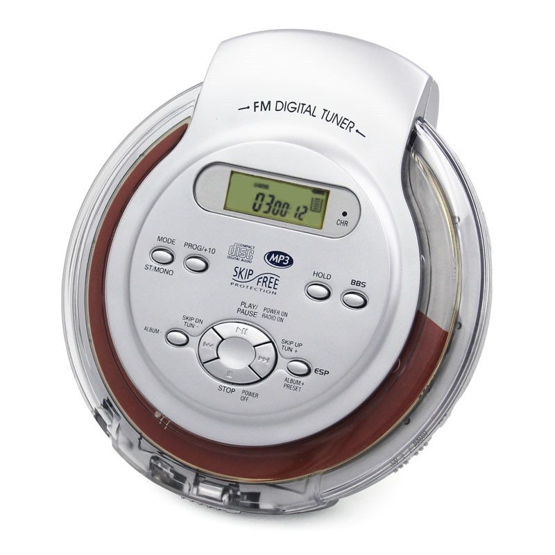 Portable CD Walkman Discs Player Support English MP3 Disc With Headset Play Music LCD Display Audio Output FM Radio Shockproof