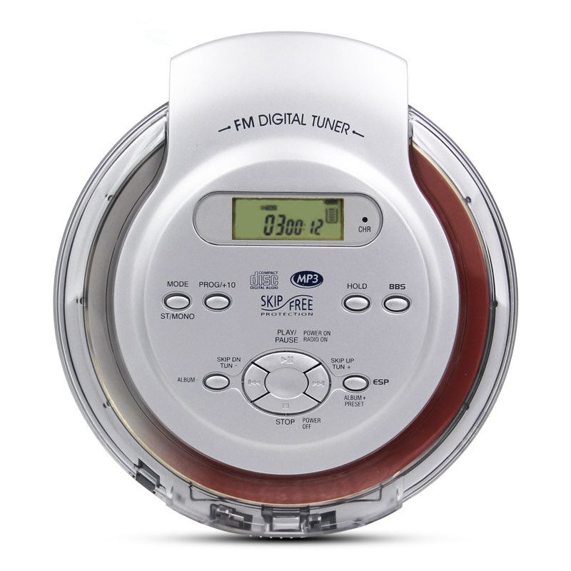 Portable CD Walkman Discs Player Support English MP3 Disc With Headset Play Music LCD Display Audio Output FM Radio Shockproof