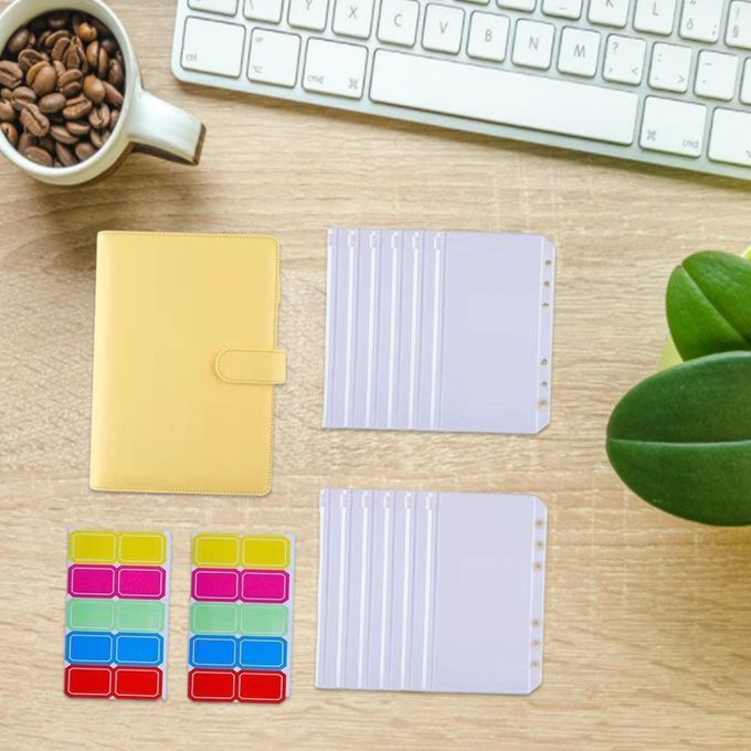 6 Ring Notebook Binder Budget Binder A6 Loose Leaf Paper For Yellow