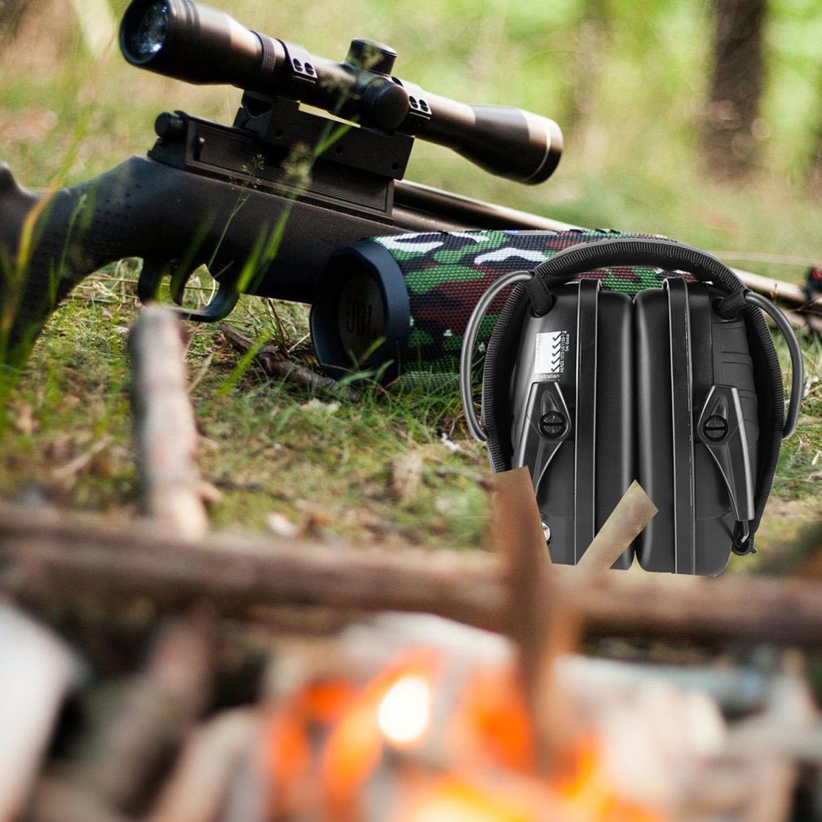 Electronic Folding Ear Protector Anti-Noise Earmuffs for Shooting Hu nting