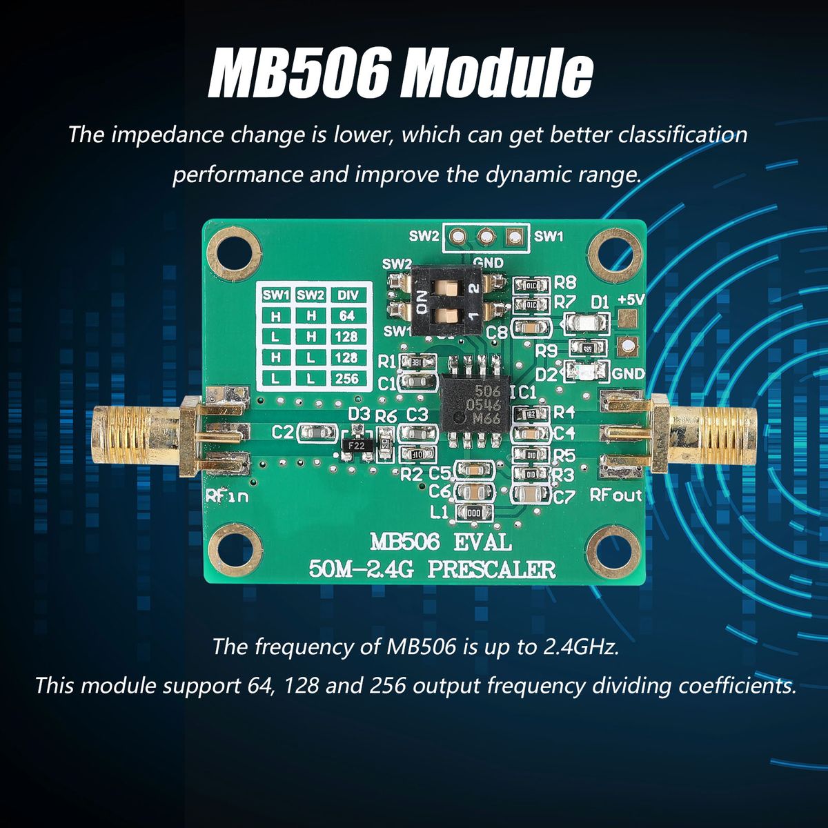 MB506 Module 50MHz-2.4GHz High Frequency Prescaler 64