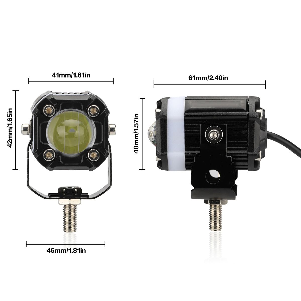 2 Pack Universal LED Motorcycle Spotlight  Headlight
