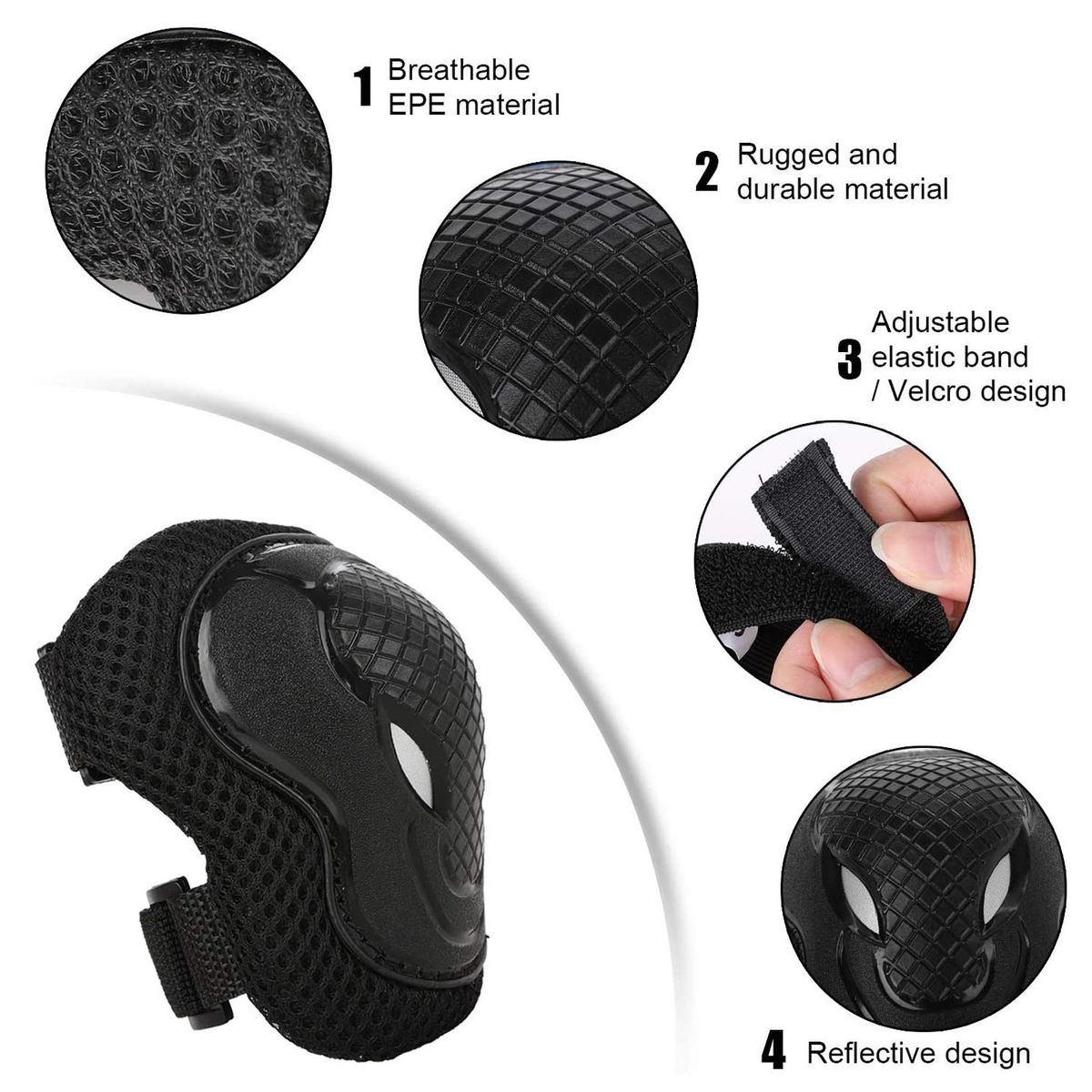 Cushion Knee Elbow Pads Pads Child Cover Wrist Spo Guards Protection Outdoor Sports Roller Guard Rollerskating Padding Women-Blue