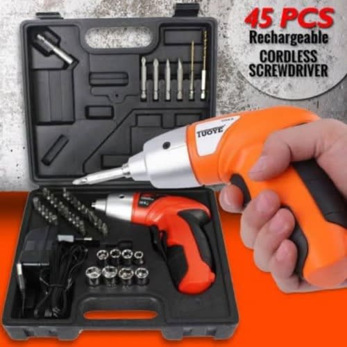 Cordless Rechargeable Screwdriver- 45 Pieces