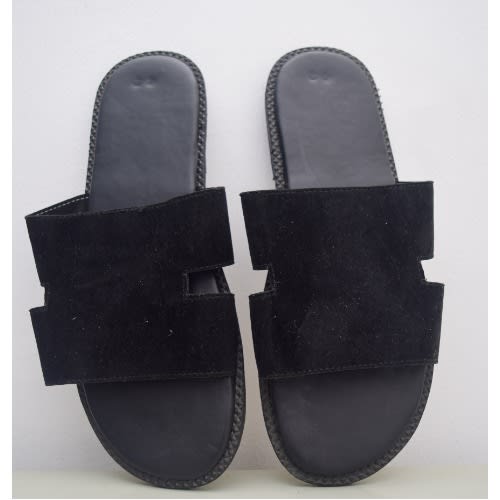 Men Suede Pam Slippers - Black