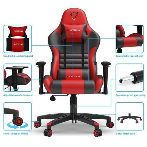 Ergonomic Gaming Chair For Office & Home - Red