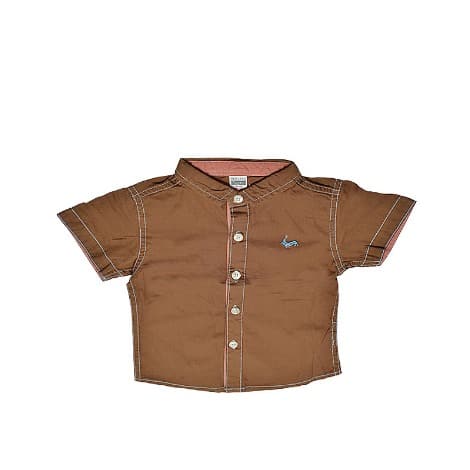 Plain Boys Shirt - Brown