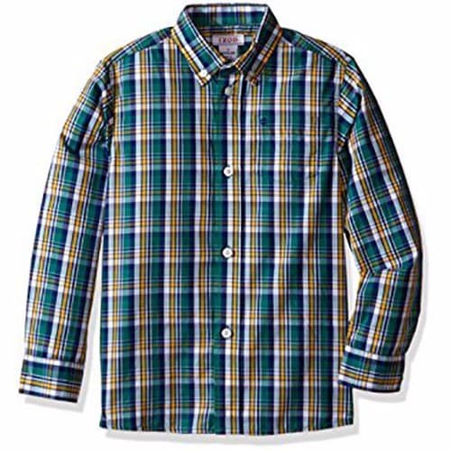 Izod Saturated Plaid Shirt - Dark Green