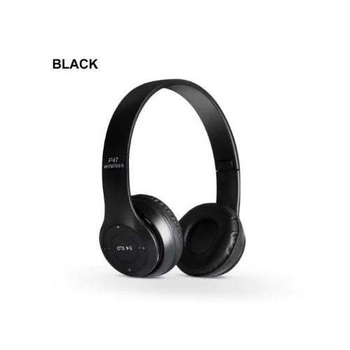 Bluetooth Over Ear Foldable Headset - P47 - Black