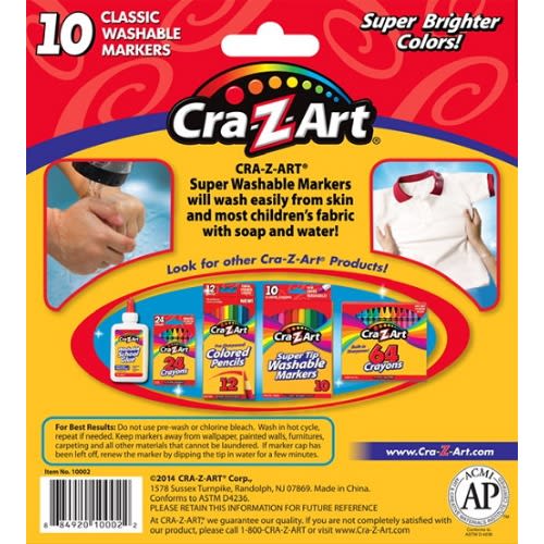Super Washable Colour Markers - 10pcs