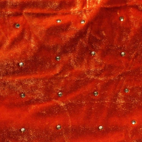 Stone Studded Velvet Wrap Turban - Orange