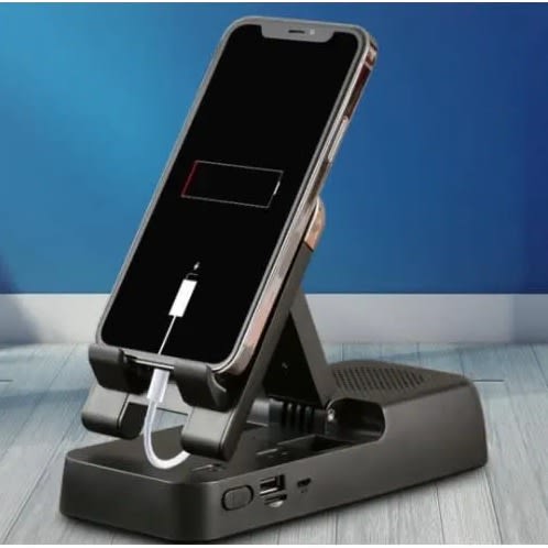 Phone Holder With Bluetooth Music Player + Built-in 1200mah Power Bank