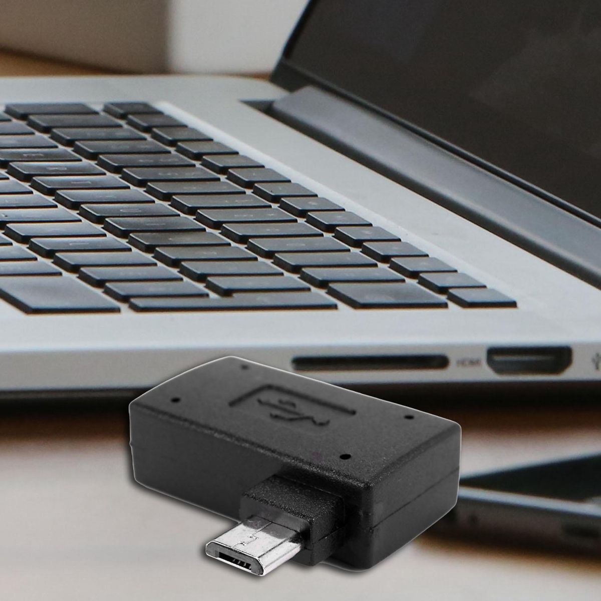 1 Pair  Left+Right  90 Degree Angled Micro-USB 2.0 to OTG Host Adapter with USB Power Connector For Mobile Phone Tablet