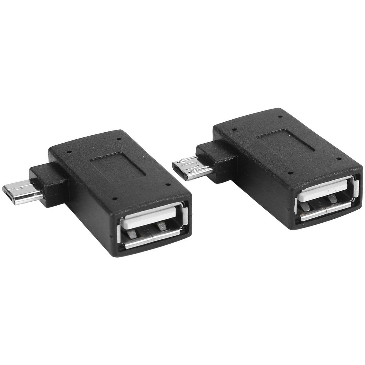 1 Pair  Left+Right  90 Degree Angled Micro-USB 2.0 to OTG Host Adapter with USB Power Connector For Mobile Phone Tablet